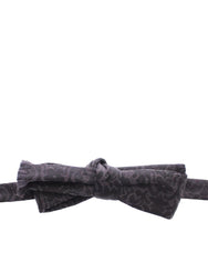 Dolce & Gabbana Gray Black Wool Bow Tie - Neckties