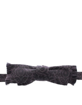 Dolce & Gabbana Gray Black Wool Silk Bow Tie - Neckties