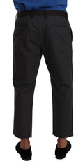 Dolce & Gabbana Gray Bordeaux Striped Cropped Trouser Pants - Trousers