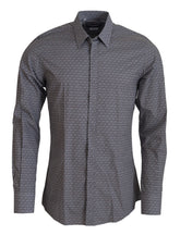 Dolce & Gabbana Gray Brown GOLD Slim Fit Dress Formal Shirt - Shirts