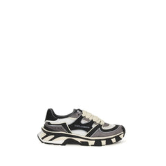 Dolce & Gabbana Gray Calf Leather Bos Taurus Chunky Sneakers