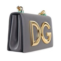 Dolce & Gabbana Gray Calfskin Shoulder Bag