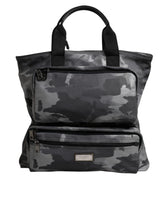 Dolce & Gabbana Gray Camo Cotton Multiple Compartments Tote Bag - Tote Bags