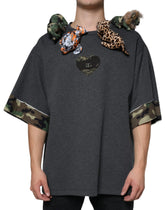 Dolce & Gabbana Gray Camouflage Animal Stuff Cotton T-shirt - IT52 | XL - T-Shirts