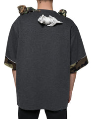Dolce & Gabbana Gray Camouflage Animal Stuff Cotton T-shirt - IT52 | XL - T-Shirts