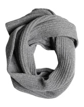 Dolce & Gabbana Gray Cashmere Knit Neck Wrap Shawl Scarf
