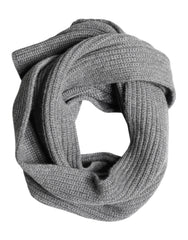 Dolce & Gabbana Gray Cashmere Knit Neck Wrap Shawl Scarf
