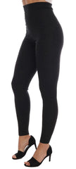 Dolce & Gabbana Gray Cashmere Ribbed Stretch Tights - IT42|M - Leggings