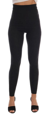 Dolce & Gabbana Gray Cashmere Ribbed Stretch Tights - IT42|M - Leggings