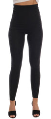 Dolce & Gabbana Gray Cashmere Ribbed Stretch Tights - IT42|M - Leggings