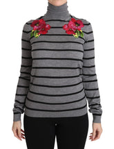 Dolce & Gabbana Gray Cashmere Silk Turtleneck Sweater - IT38|XS - Sweaters