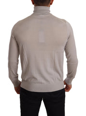 Dolce & Gabbana Gray Cashmere Turtleneck Pullover Sweater - IT50 | L - Sweaters