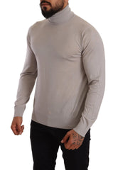 Dolce & Gabbana Gray Cashmere Turtleneck Pullover Sweater - IT50 | L - Sweaters