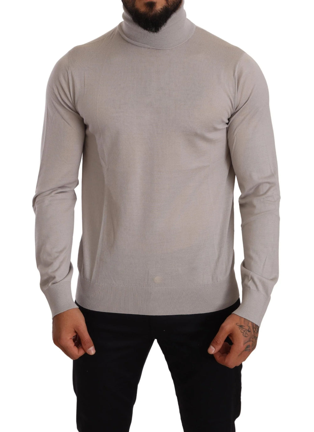 Dolce & Gabbana Gray Cashmere Turtleneck Pullover Sweater - IT50 | L - Sweaters