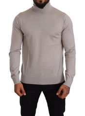 Dolce & Gabbana Gray Cashmere Turtleneck Pullover Sweater - IT50 | L - Sweaters