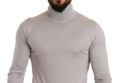 Dolce & Gabbana Gray Cashmere Turtleneck Pullover Sweater - Sweaters