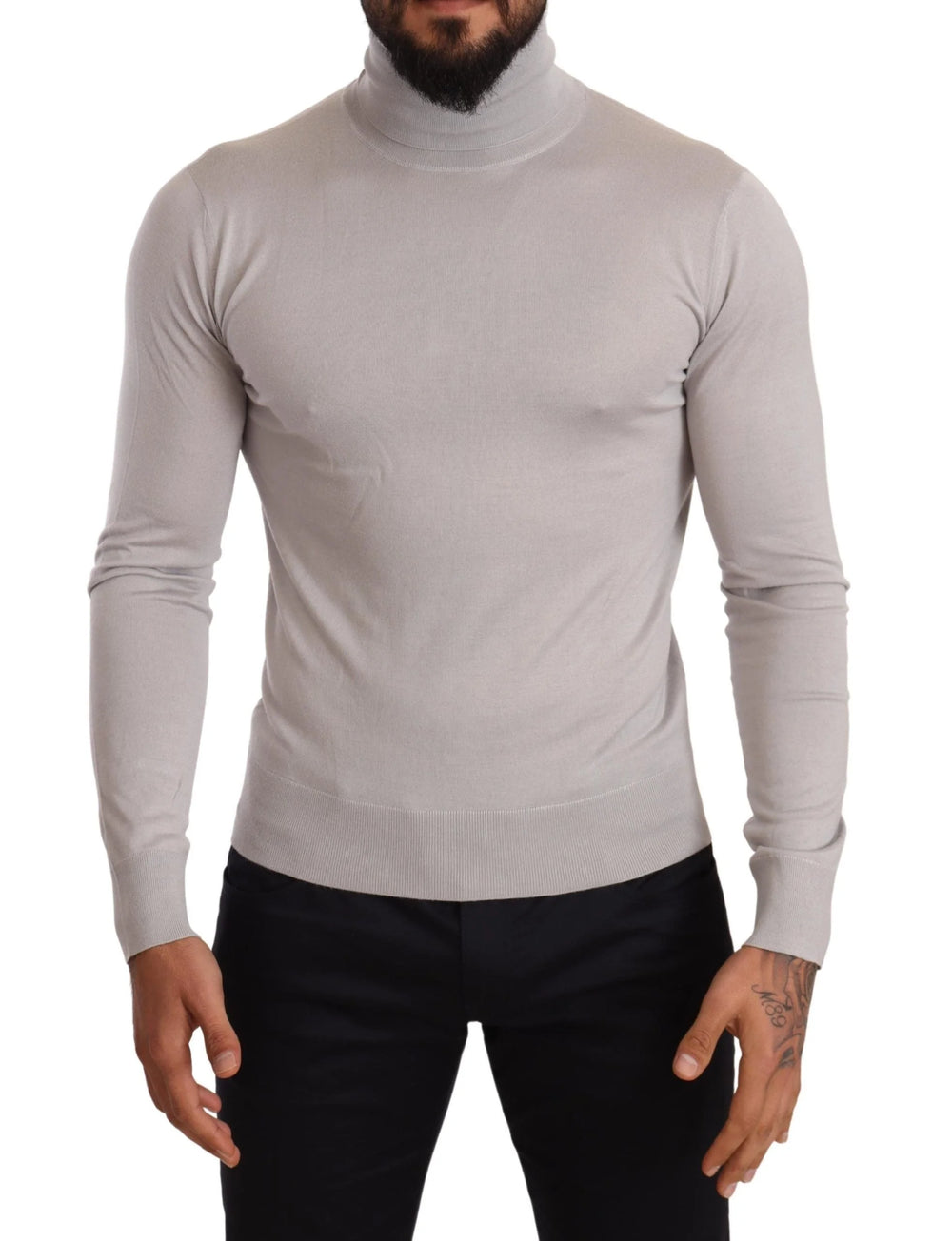 Dolce & Gabbana Gray Cashmere Turtleneck Pullover Sweater - Sweaters