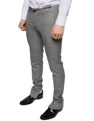 Dolce & Gabbana Gray Check Tartan Wool Skinny Pants - IT48 | M - Trousers