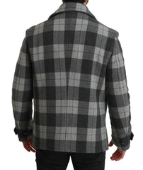 Dolce & Gabbana Gray Check Wool Cashmere Coat Jacket - IT44 | XS - Pea Coats