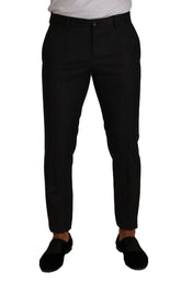 Dolce & Gabbana Gray Check Wool Formal Trouser Dress Pants - IT48 | M - Trousers