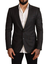 Dolce & Gabbana Gray Check Wool Slim Fit Blazer Jacket - IT48 | M - Sport Jackets