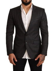 Dolce & Gabbana Gray Check Wool Slim Fit Blazer Jacket - IT48 | M - Sport Jackets