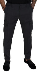 Dolce & Gabbana Gray Checked Cargo Trousers Stretch Pants - Cargo Pants