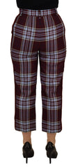 Dolce & Gabbana Gray Checked High Waist Cropped Trouser Pants - IT42|M - Trousers