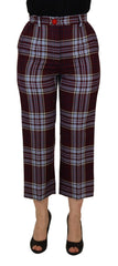 Dolce & Gabbana Gray Checked High Waist Cropped Trouser Pants - IT42|M - Trousers