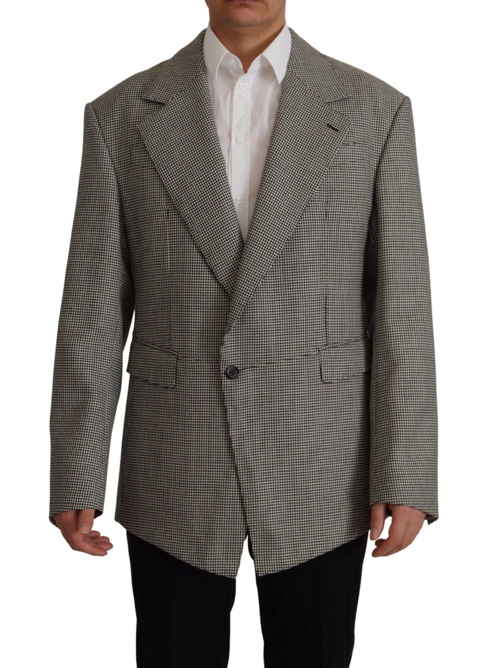Dolce & Gabbana Gray Checkered Single Breasted Jacket Blazer - IT48 | M - Sport Jackets