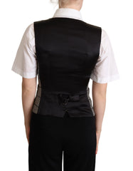 Dolce & Gabbana Gray Checkered Sleeveless Waistcoat Vest - IT40|S - Vests