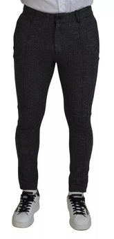 Dolce & Gabbana Gray Chevron Viscose Skinny Pants - IT48 | M - Trousers
