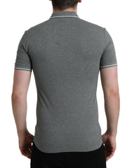 Dolce & Gabbana Gray Collared Short Sleeve Crown T-shirt - IT44 | XS - Polos