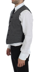 Dolce & Gabbana Gray Cotton Blend Logo Vest Gilet Weste - IT48 | M - Vests