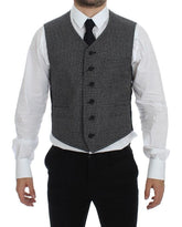 Dolce & Gabbana Gray Cotton Blend Logo Vest Gilet Weste - IT48 | M - Vests