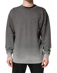 Dolce & Gabbana Gray Cotton Crew Neck Men Sweatshirt Sweater - IT48 | M