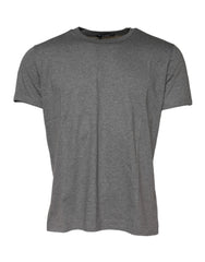 Dolce & Gabbana Gray Cotton Crew Neck Short Sleeves T-shirt - T-Shirts