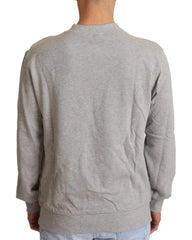 Dolce & Gabbana Gray Cotton Crewneck Pullover Sweater - IT50 | L - Sweaters