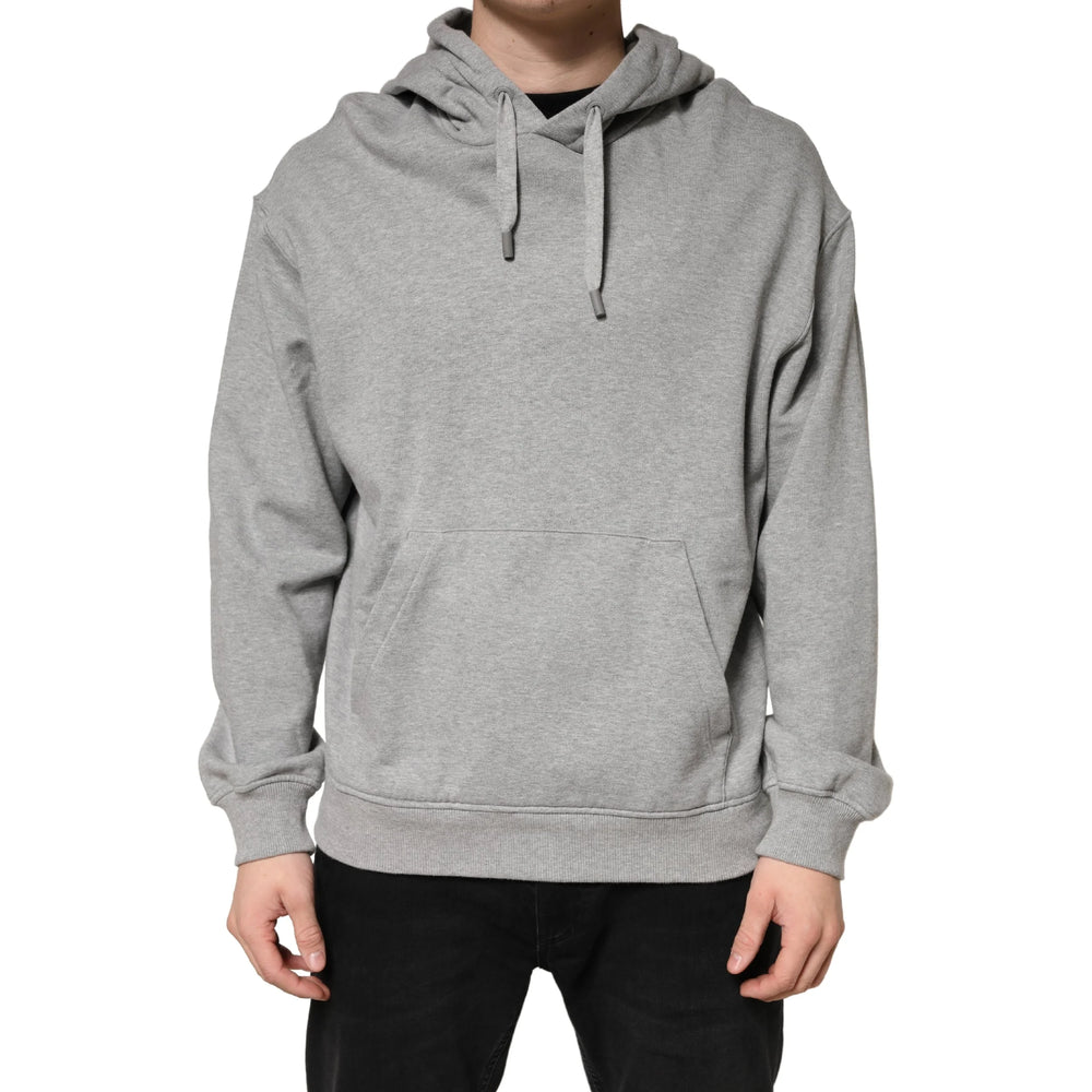 Dolce & Gabbana Gray Cotton Hooded Sweatshirt Sweater - IT52 | XL
