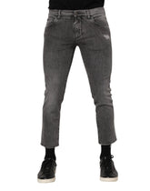 Dolce & Gabbana Gray Cotton Logo Plaque Men Denim Jeans - IT46 | S - Jeans