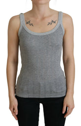 Dolce & Gabbana Gray Cotton Modal Canotta Tank Top T-shirt - IT38 | XS - Tank Tops
