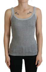 Dolce & Gabbana Gray Cotton Modal Canotta Tank Top T-shirt - IT38 | XS - Tank Tops