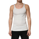 Dolce & Gabbana Gray Cotton Ribbed Sleeveless Tank Top T-shirt - IT48 | M