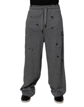 Dolce & Gabbana Gray Cotton RipStyle Straight Sweatpants Pants - IT48 | M - Sweatpants
