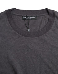 Dolce & Gabbana Gray Cotton Round Neck Short Sleeve T-shirt - T-Shirts