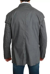 Dolce & Gabbana Gray Cotton Single Breasted Formal Blazer - IT56 | XL - Sport Jackets