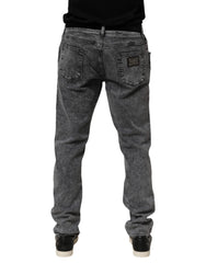 Dolce & Gabbana Gray Cotton Slim Fit Denim Trouser Jeans - IT56 | XXL - Jeans