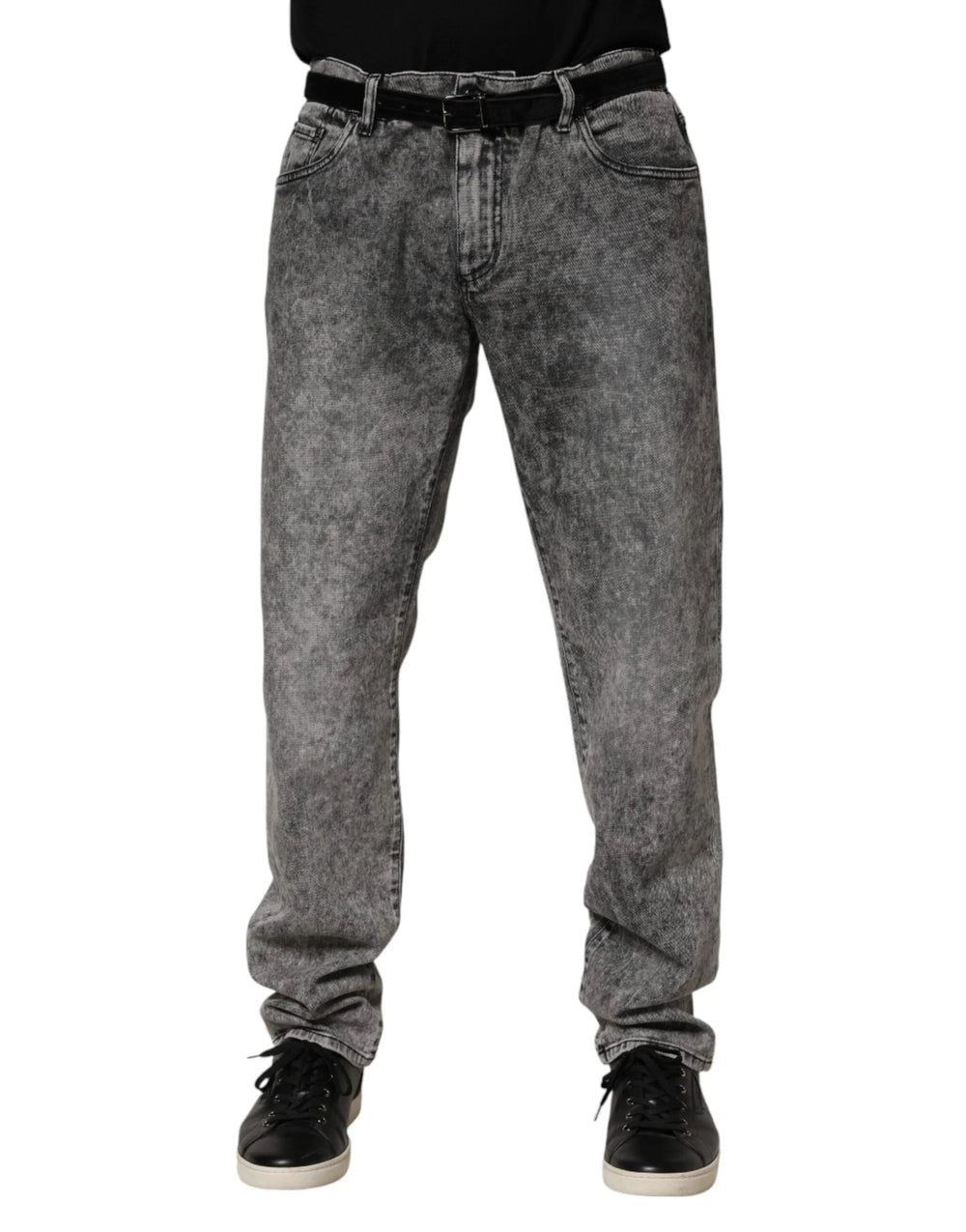 Dolce & Gabbana Gray Cotton Straight Leg Denim Trouser Jeans - IT58 | XXL