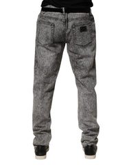 Dolce & Gabbana Gray Cotton Straight Leg Denim Trouser Jeans - IT58 | XXL