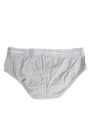 Dolce & Gabbana Gray Cotton Stretch Regular Brief Underwear - IT3 | XS - Briefs
